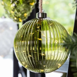 KAEMINGK Suspension lumineuse à piles 40 LED (D20 cm) Vintage Thé /blanc chaud Vert New