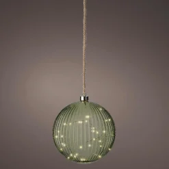 KAEMINGK Suspension lumineuse à piles 40 LED (D20 cm) Vintage Thé /blanc chaud Vert New