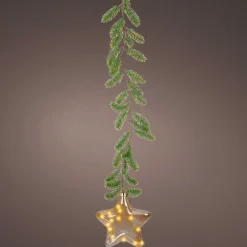 KAEMINGK Suspension lumineuse à piles 15 LED (H20 cm) Sapinette et Etoile Blanc chaud Best
