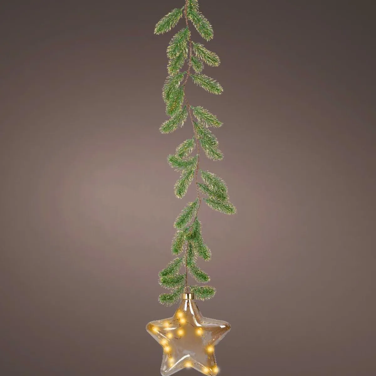 KAEMINGK Suspension lumineuse à piles 15 LED (H20 cm) Sapinette et Etoile Blanc chaud Best