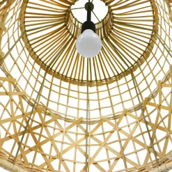 EMINZA Suspension lumineuse ajourée en bambou (H50 cm) Pampelune Naturel Hot