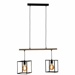 ATMOSPHERA Suspension lumineuse bois acacia (L70 x H120 cm) Edena Noir New