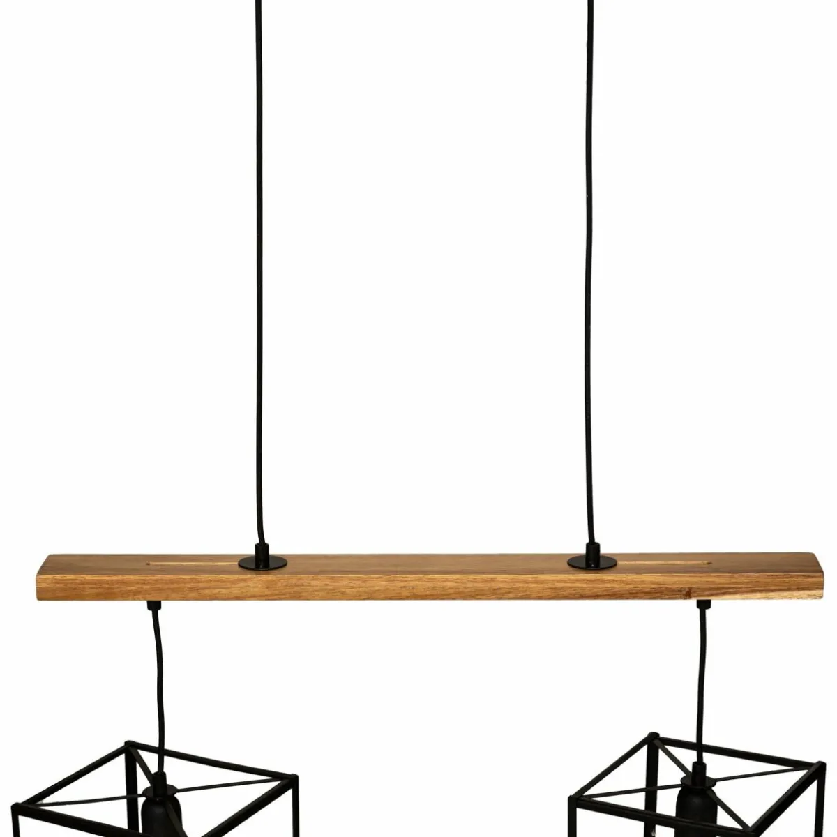 ATMOSPHERA Suspension lumineuse bois acacia (L70 x H120 cm) Edena Noir New