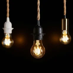 OSTARIA Suspension lumineuse chanvre (H90 cm) Corde Naturel et Noir Clearance