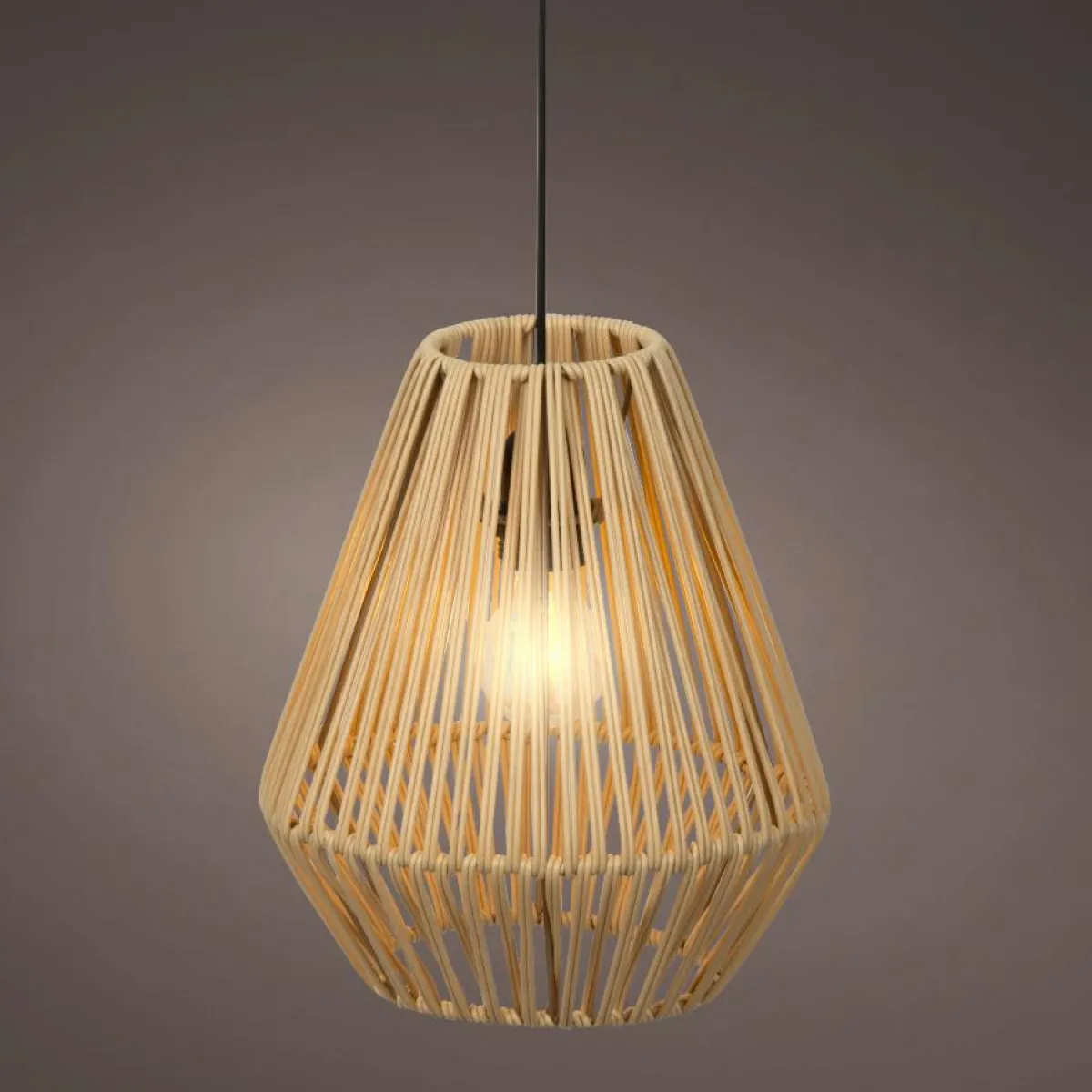 KAEMINGK Suspension lumineuse de jardin à piles 15 LED (H27 cm) Messya Naturel Outlet