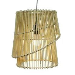EMINZA Suspension lumineuse design en bambou (H36 cm) Alicante Naturel