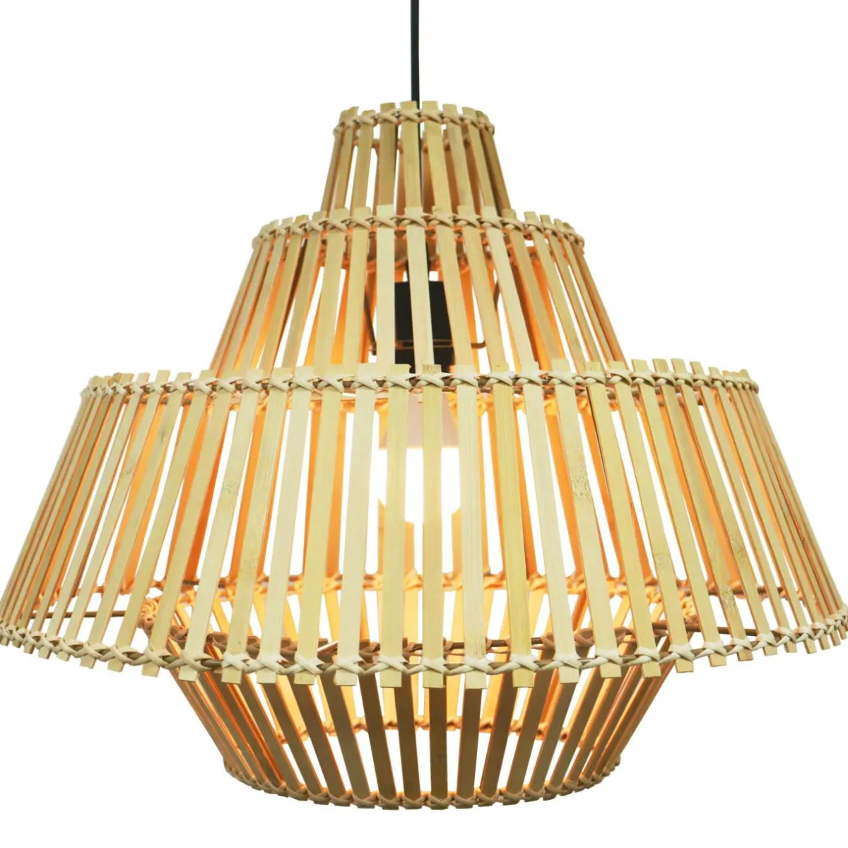 EMINZA Suspension lumineuse design en bambou (D50 cm) Cabrera Naturel New