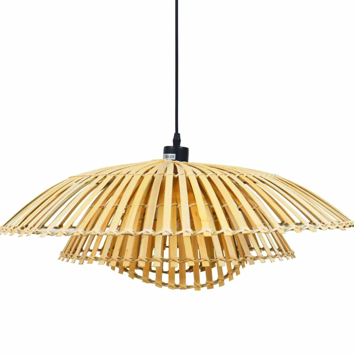 EMINZA Suspension lumineuse design en bambou (D60 cm) Zeyno Naturel Hot