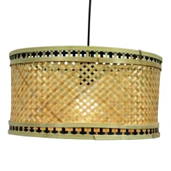 EMINZA Suspension lumineuse en bambou (D40 cm) Estepona Noir et Naturel Hot
