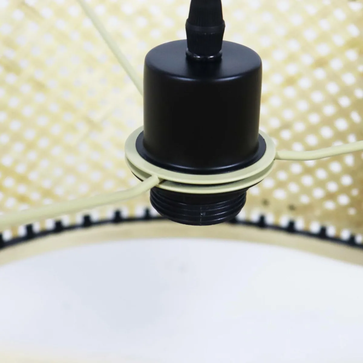 EMINZA Suspension lumineuse en bambou (D40 cm) Estepona Noir et Naturel Hot