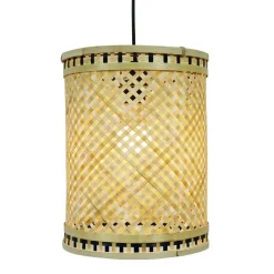 EMINZA Suspension lumineuse en bambou (H30 cm) Estepona Noir et Naturel Sale