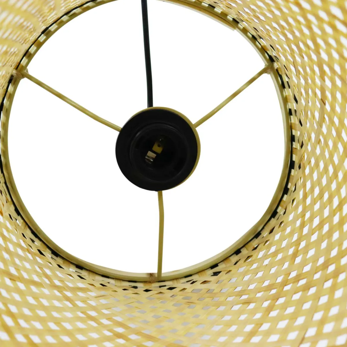 EMINZA Suspension lumineuse en bambou (H30 cm) Estepona Noir et Naturel Sale