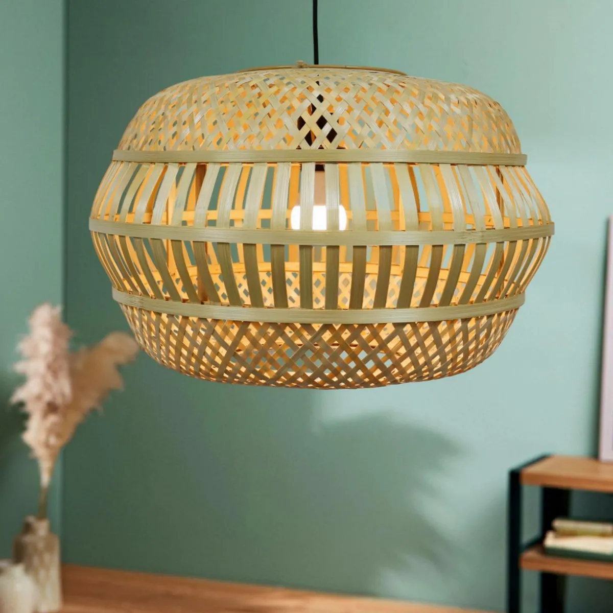EMINZA Suspension lumineuse en bambou ajouré (D50 cm) Manresa Naturel