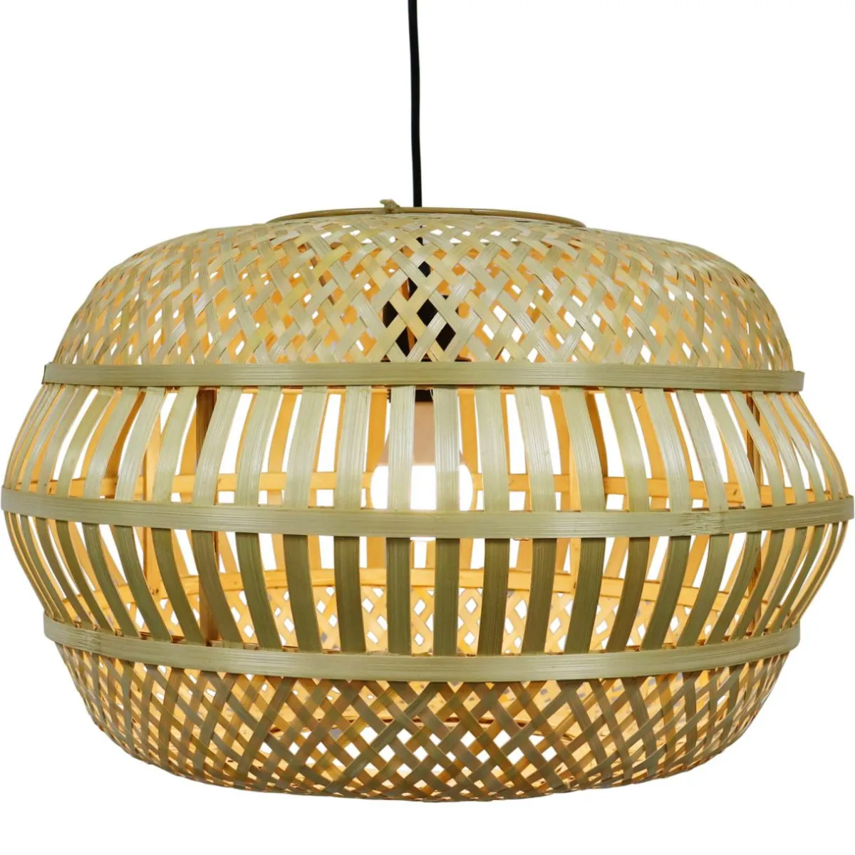 EMINZA Suspension lumineuse en bambou ajouré (D50 cm) Manresa Naturel