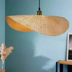 EMINZA Suspension lumineuse en bambou tressé (D60 cm) Calvià Naturel Best