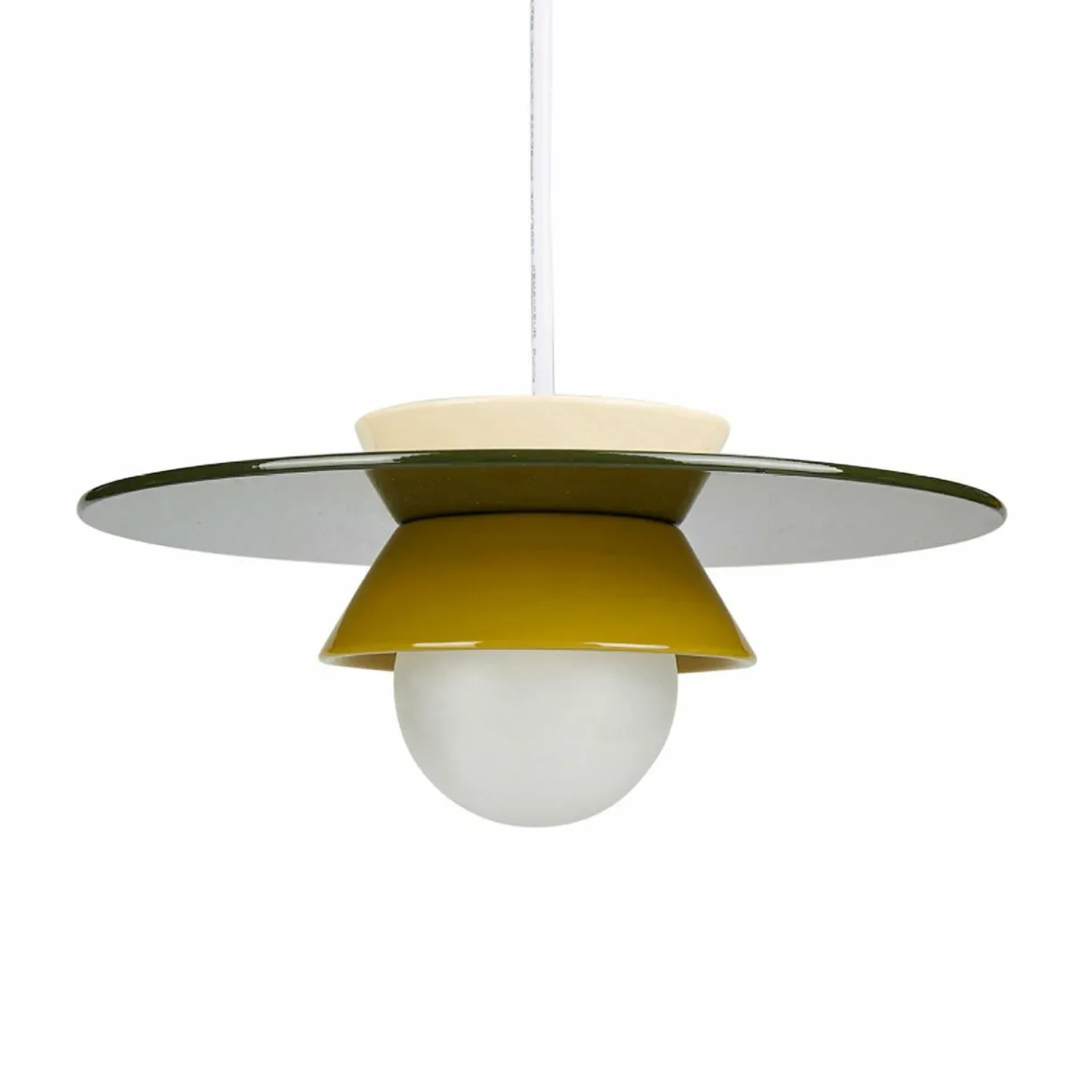 OSTARIA Suspension lumineuse en céramique (D26 cm) Bagliore e Vert