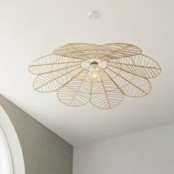 ATMOSPHERA Suspension lumineuse en corde (D98 cm) Fleur Folk Naturel Best
