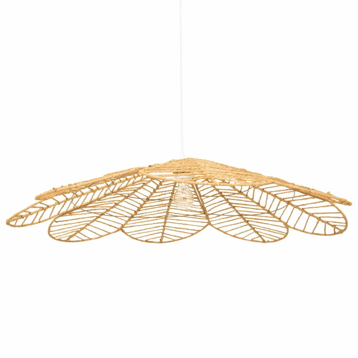 ATMOSPHERA Suspension lumineuse en corde (D98 cm) Fleur Folk Naturel Best