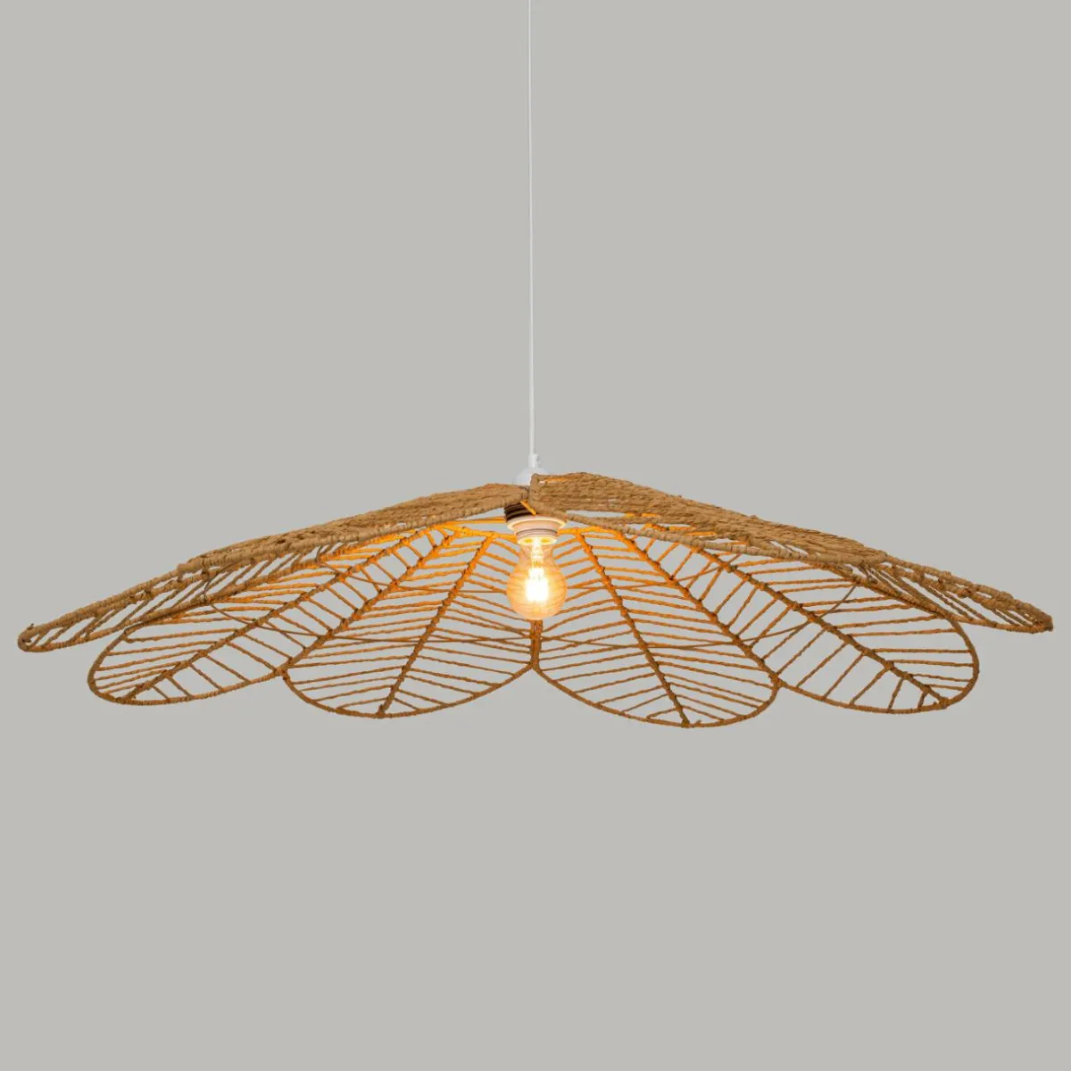 ATMOSPHERA Suspension lumineuse en corde (D98 cm) Fleur Folk Naturel Best