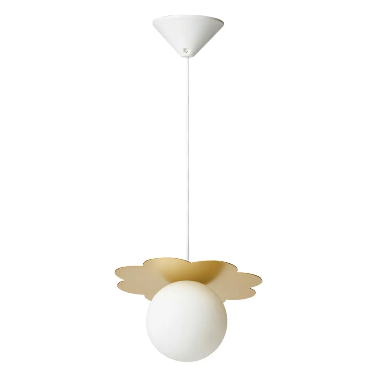 OSTARIA Suspension lumineuse en métal et verre (D34 cm) Nacre Or Hot