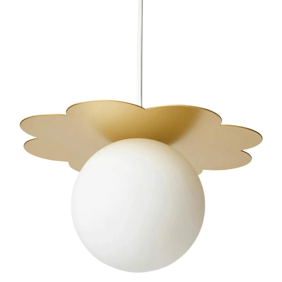 OSTARIA Suspension lumineuse en métal et verre (D34 cm) Nacre Or Hot