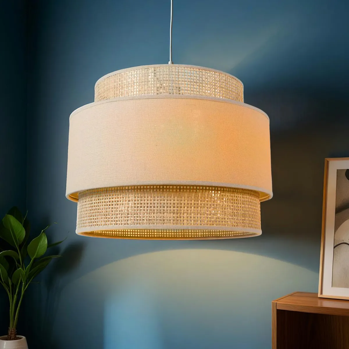 OSTARIA Suspension lumineuse en rotin (D40 cm) Solara Beige Sale