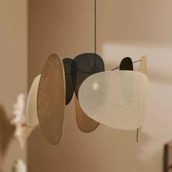 OSTARIA Suspension lumineuse jute et lin (D66 cm) Filo Beige Hot