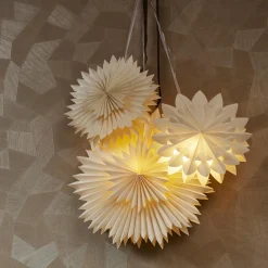 KAEMINGK Suspension lumineuse papier LED (D40 cm) Origami Floralia Blanc Hot
