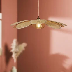 OSTARIA Suspension lumineuse pétale Bambou (D90 cm) Horizonte Naturel Beige Best