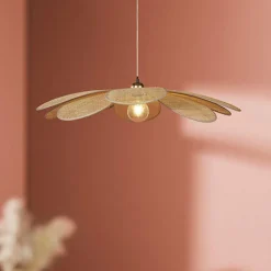 OSTARIA Suspension lumineuse pétale Bambou (D60 cm) Horizonte beige Naturel Outlet
