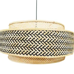 EMINZA Suspension lumineuse ronde en bambou (D53 cm) Oviedo et naturel Noir Sale