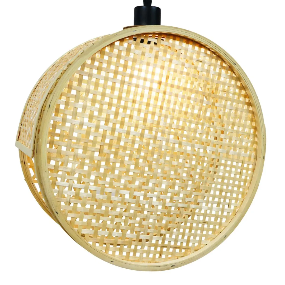 EMINZA Suspension lumineuse ronde en bambou (D40 cm) Oraya Naturel