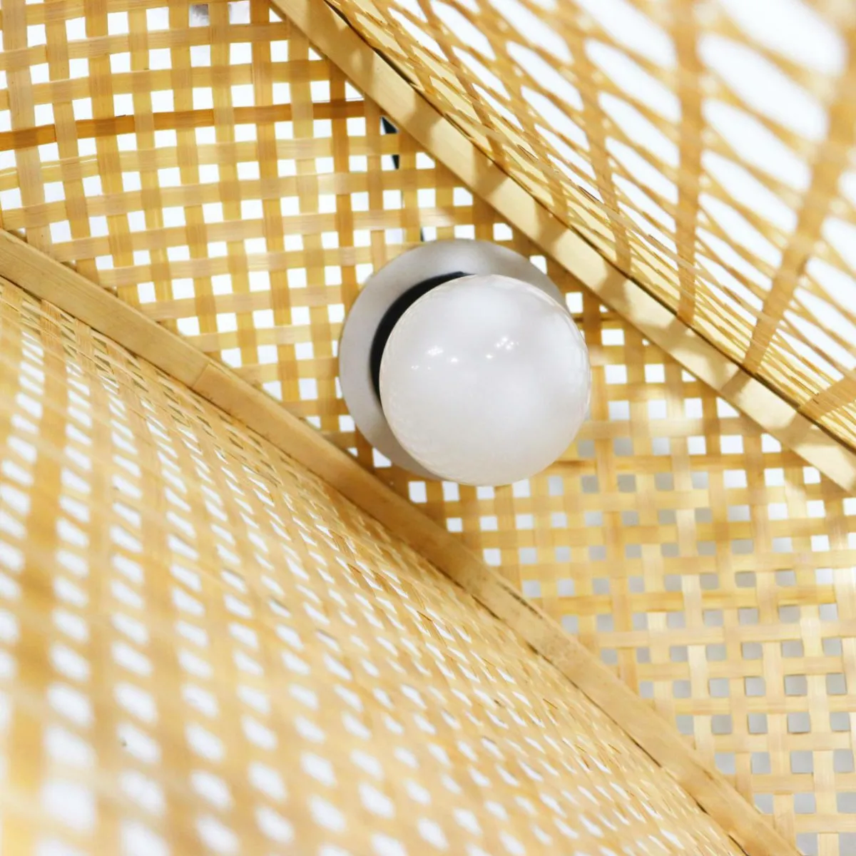 EMINZA Suspension lumineuse ronde en bambou (D40 cm) Oraya Naturel