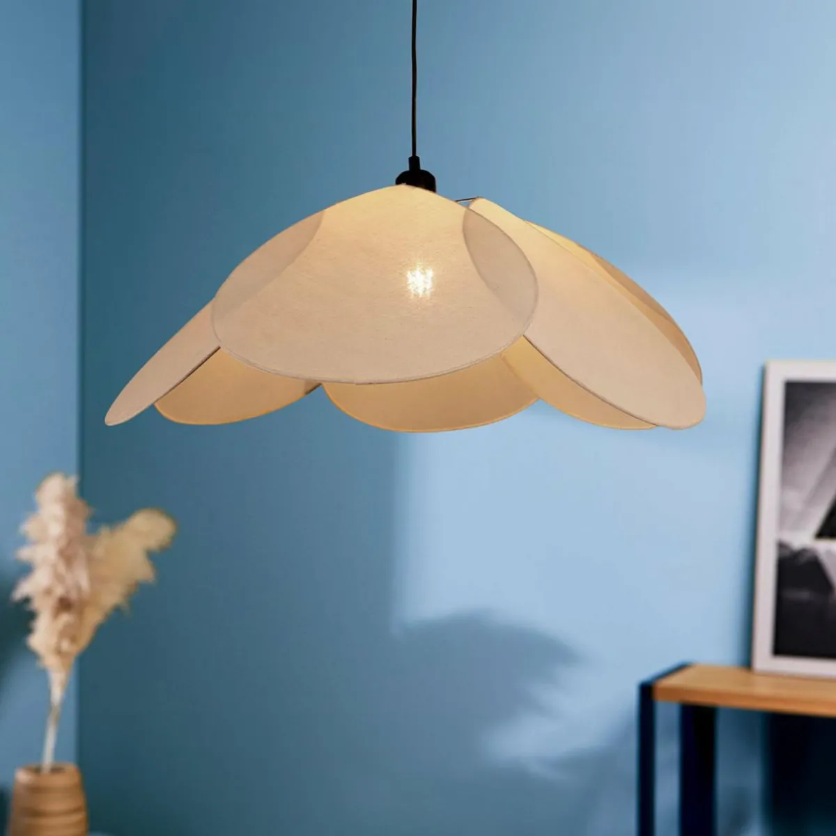 OSTARIA Suspension lumineuse tissu Pétale (D69 cm) Luminosa Beige Clearance