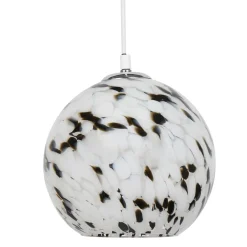 OSTARIA Suspension lumineuse verre et métal (D20 cm) Pepper Noire et he Blanc Online