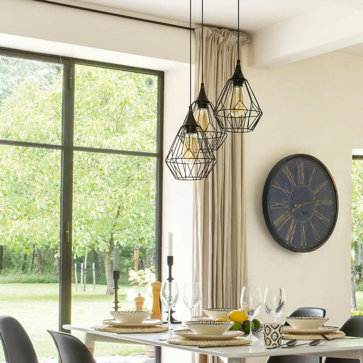 ATMOSPHERA Suspension métal (D24,5 cm) Filaire Noir Outlet