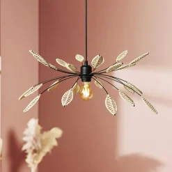 OSTARIA Suspension métal et pétales (D60 cm) Ellisse Beige Hot