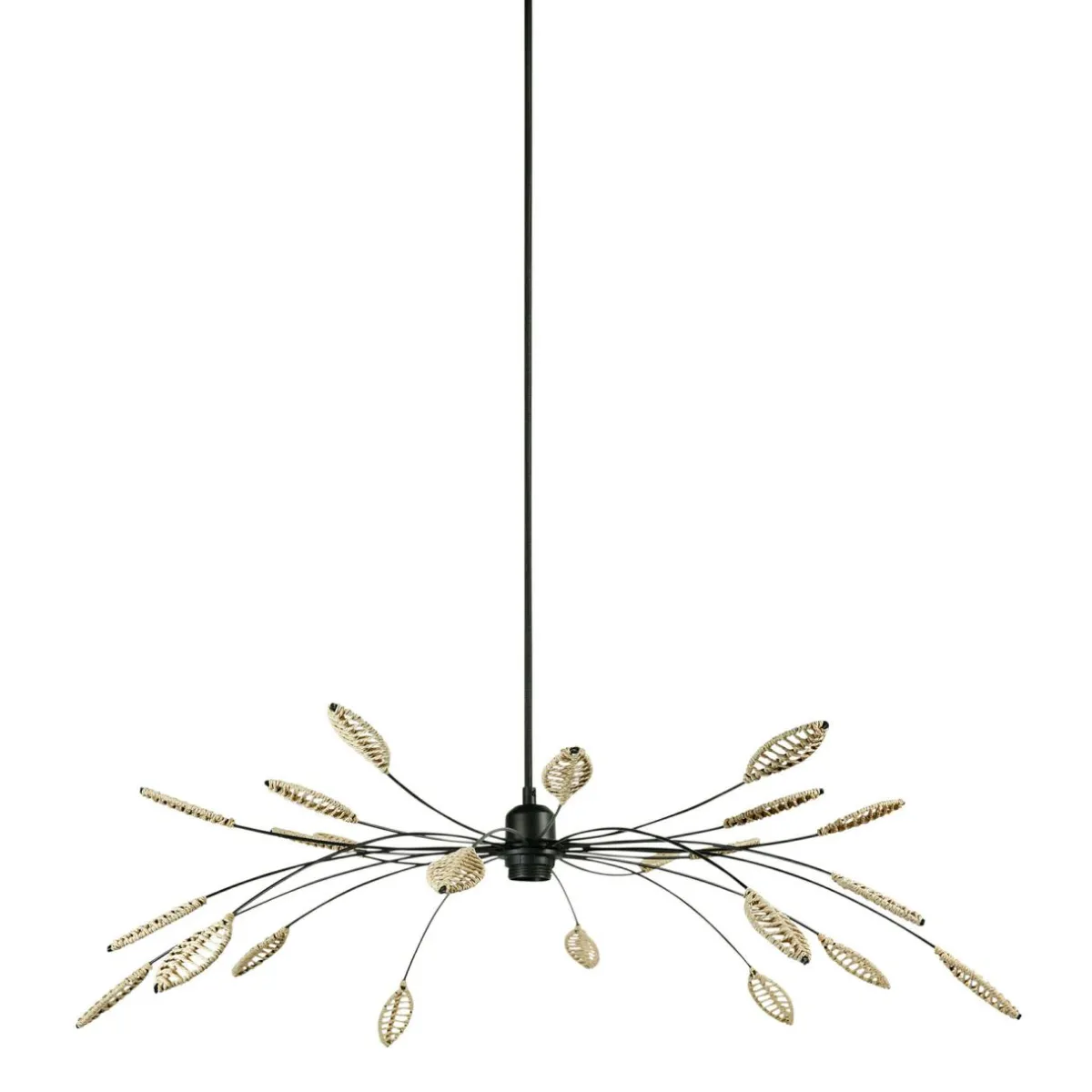 OSTARIA Suspension métal et pétales (D80 cm) Ellisse et beige Noir Discount