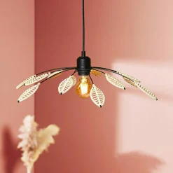 OSTARIA Suspension métal et pétales (D50 cm) Til et beige Noir Discount