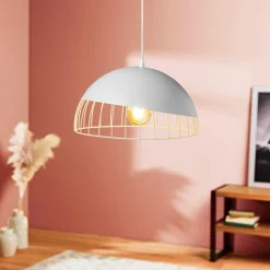 OSTARIA Suspension ronde métal (D29,5 cm) Colisée he Blanc Discount