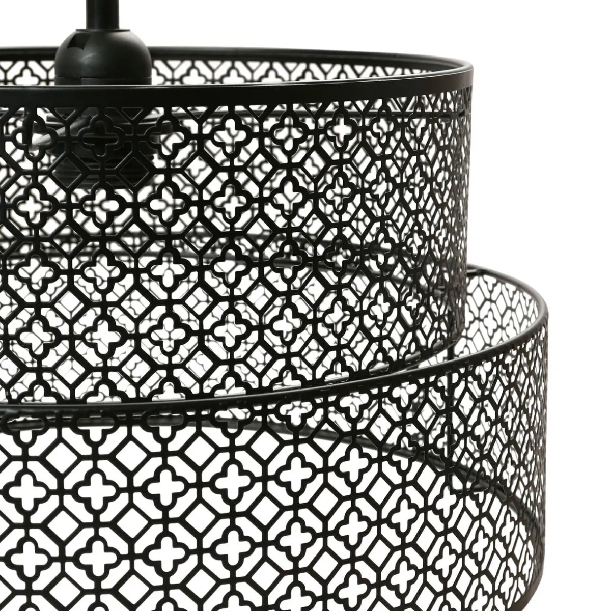 OSTARIA Suspension ronde métal marocaine (D34 cm) Gigogne Noir New