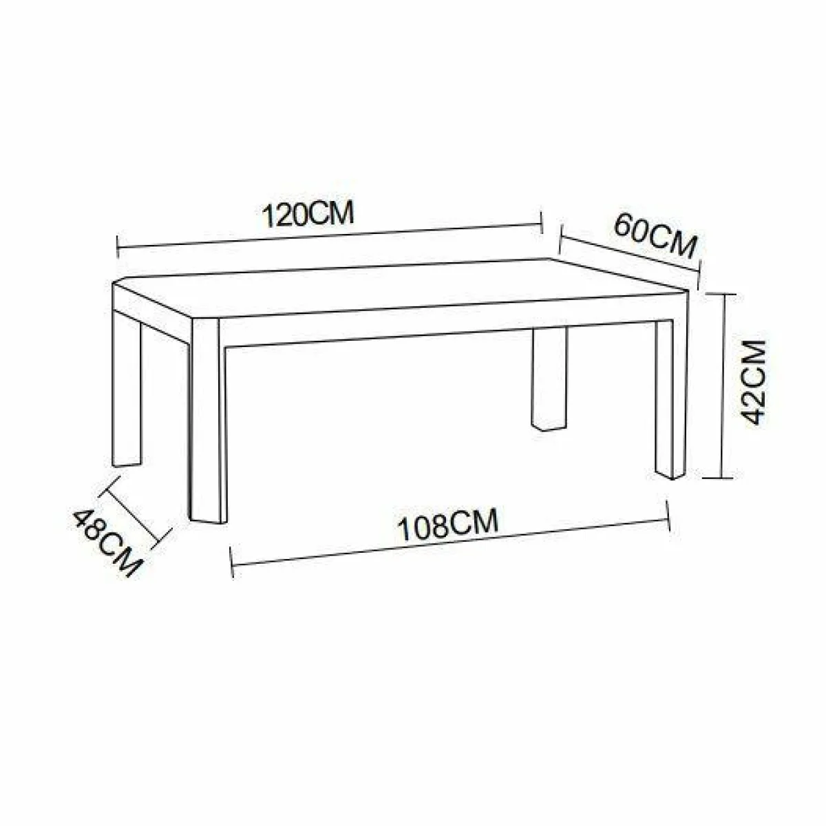 MOBELLIA Table basse de jardin rectangulaire en aluminium Ostara Blanc Clearance