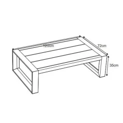 MOBELLIA Table basse de jardin rectangulaire en alumininum (120 x 72 cm) Elba Gris Anthracite Outlet