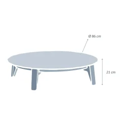 MOBELLIA Table basse de jardin ronde (D86 cm) Monte Carlo Blanc Online