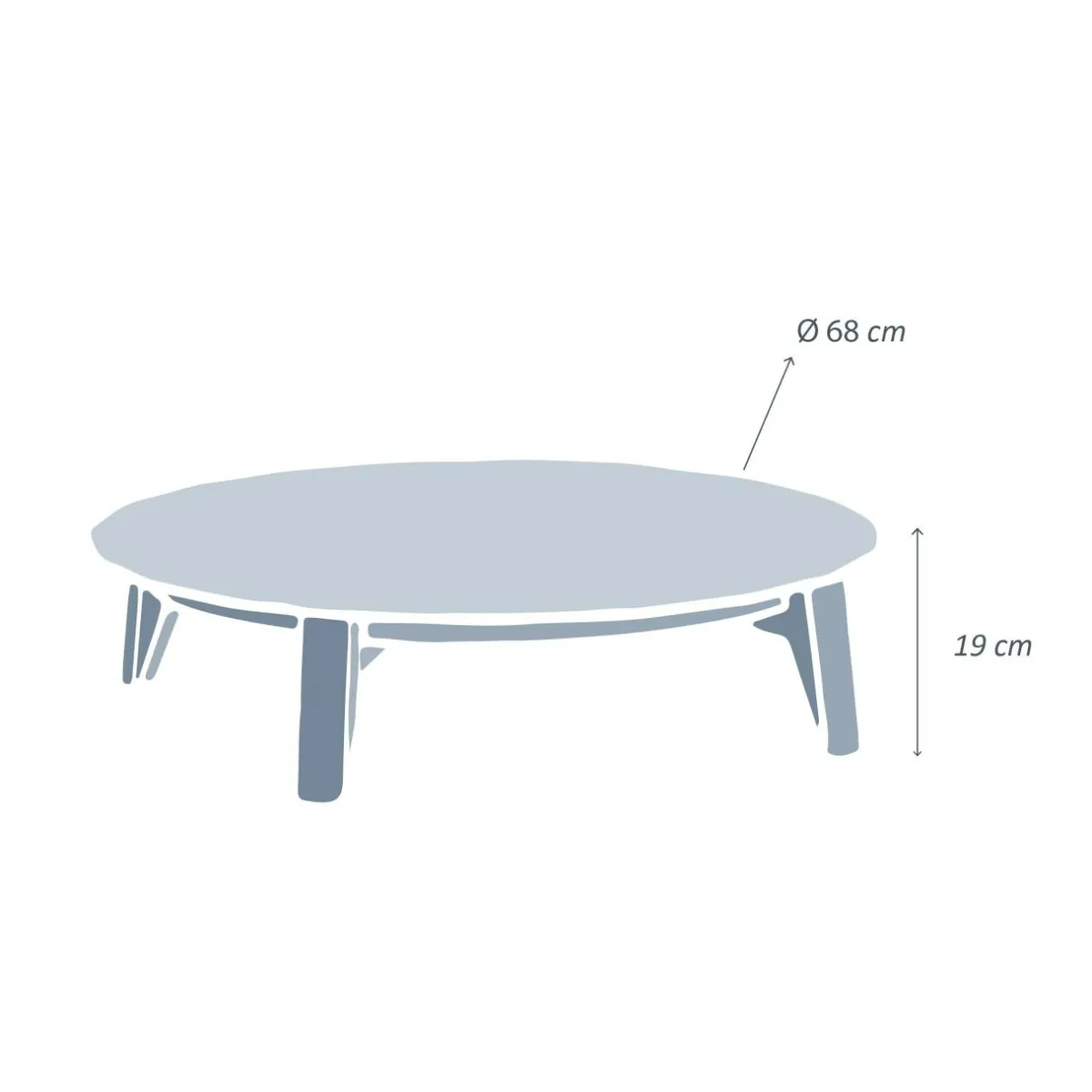 MOBELLIA Table basse de jardin ronde (D68 cm) Monte Carlo Gris Anthracite Sale