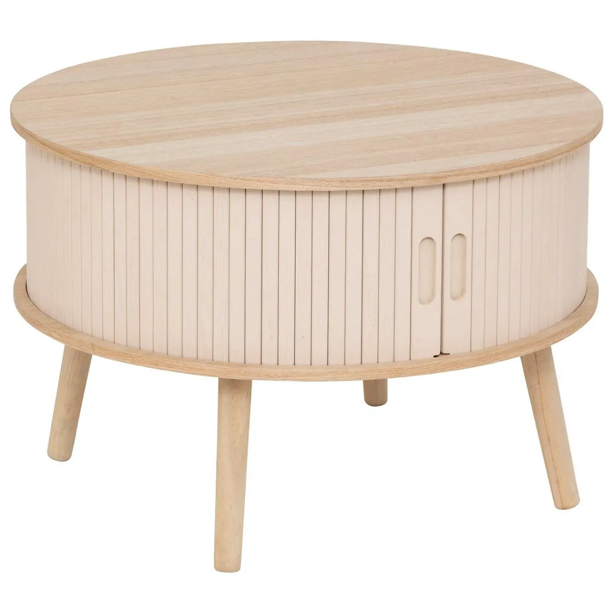 Atmosphera, cru017dateur d'intu017drieur Table basse ronde en bois (H40 cm) Nysos Crème Beige Online