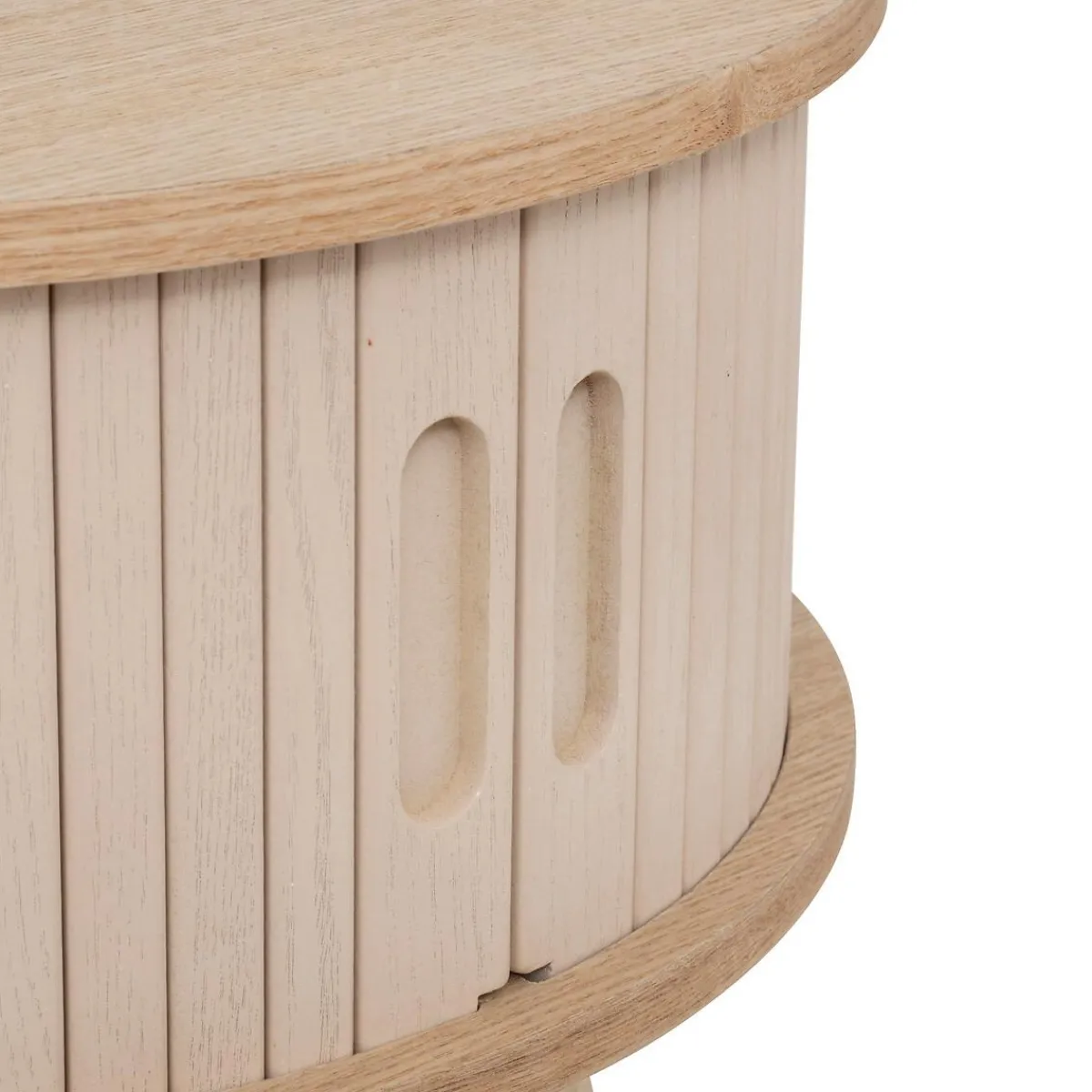 Atmosphera, cru017dateur d'intu017drieur Table basse ronde en bois (H40 cm) Nysos Crème Beige Online