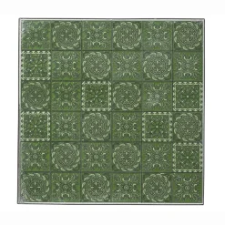 EMINZA Table bistrot carrée fixe en mosaïque (58 x 58 cm) Aveiro Gris et olive Vert Online
