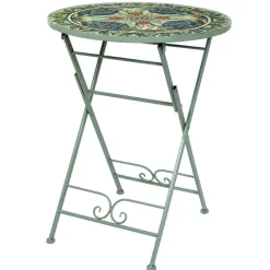 #N/A Table bistrot ronde pliable mosaïque (D60 cm) Cancùn sauge Vert Discount