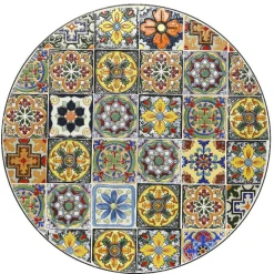 #N/A Table bistrot ronde pliable en mosaïque (D60 cm) Braga Multicolore Sale